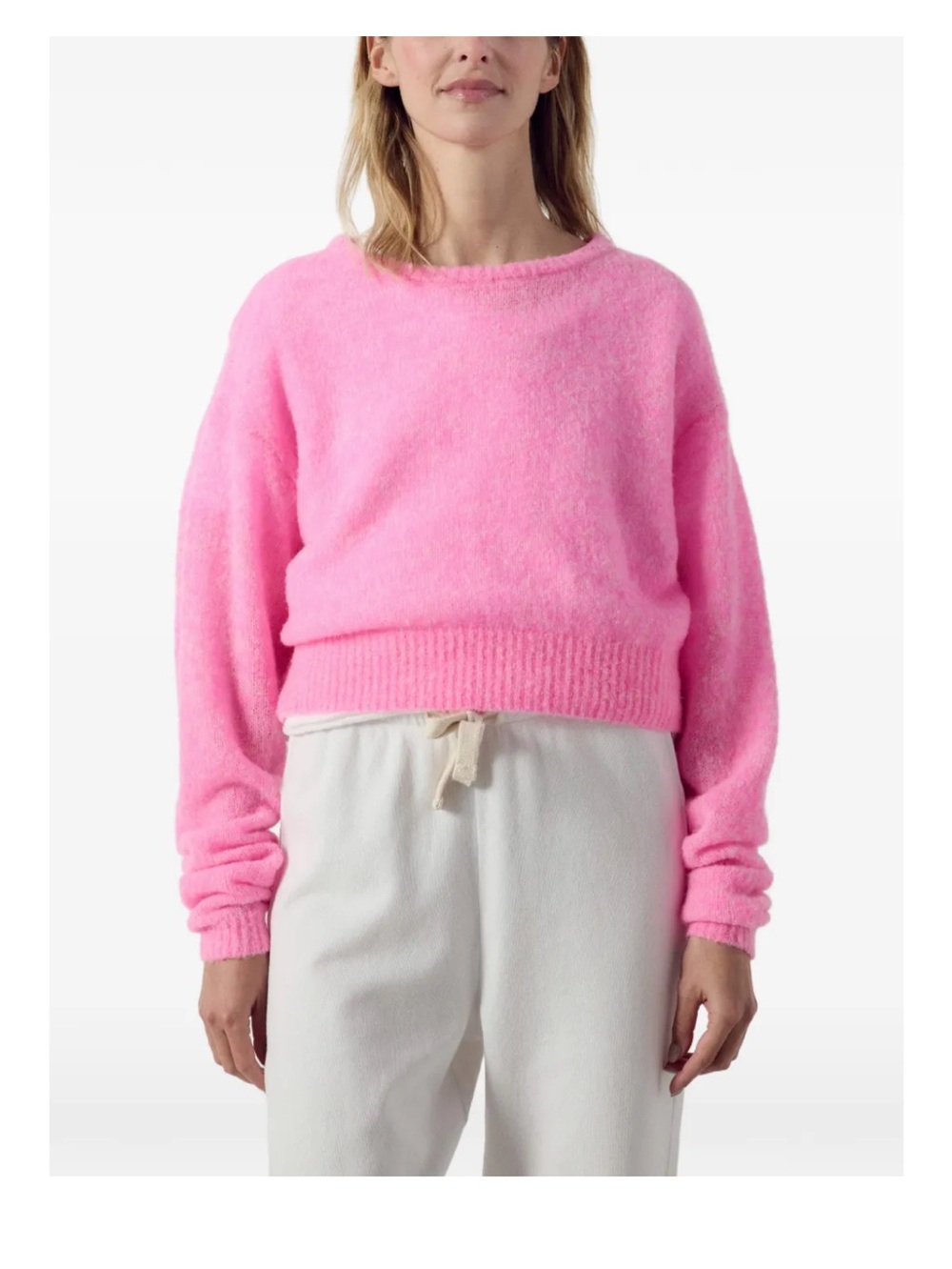 American Vintage Nuggy mélange sweater hot pink size Small crewneck EUC